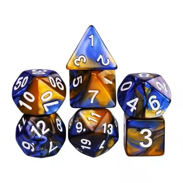 Two-Tone Swirl Blue & Gold with White Number