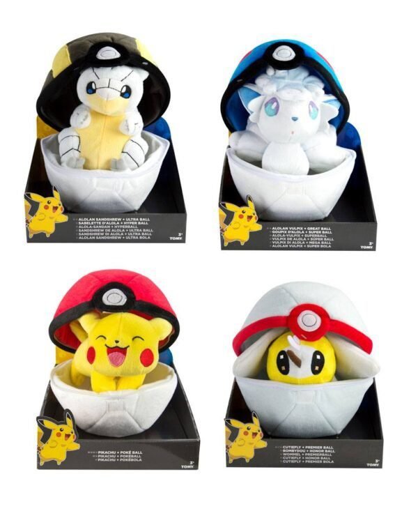 Pokemon Zipper Plush Figure Pikachu with Pokeball 20 cm