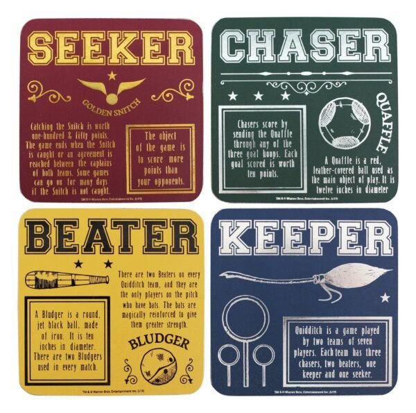 Coaster Set Of 4 - Harry Potter (Quidditch)