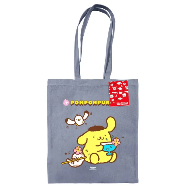 POMPOMPURIN (DRINKS) STEEL MID GREY TOTE BAG